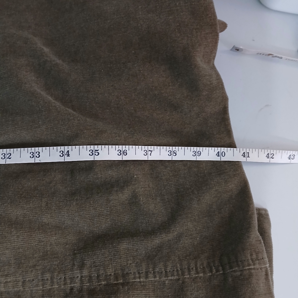 Vintage Olive Green Embroidered Corduroy Pea Coat - Picture 11 of 11